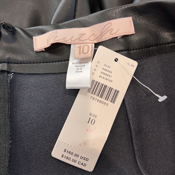 NWT Anthropologie Hutch FAUX LEATHER PANTS Black Size 10 - Picture 13 of 15